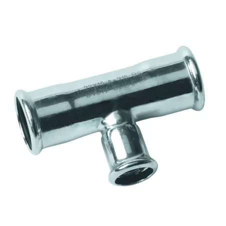 Té réduit inox 316L Piquage Femelle à sertir