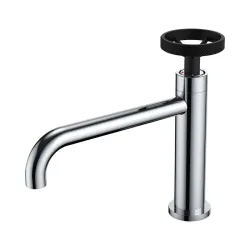 Mitigeur lavabo chromé bec long style industriel THEWA HAN15C