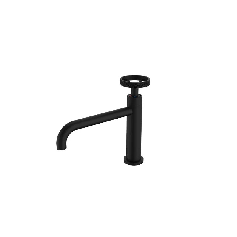 Mitigeur lavabo noir bec long style industriel THEWA HAN15N