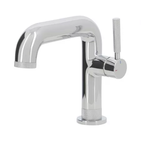 Mitigeur lavabo chromé bec long style industriel THEWA HAN15C