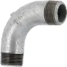 Raccord fonte malléable galvanisé fileté courbe grand rayon 90° mâle mâle