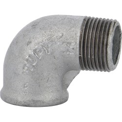 Raccord fonte malléable fileté coude mâle femelle