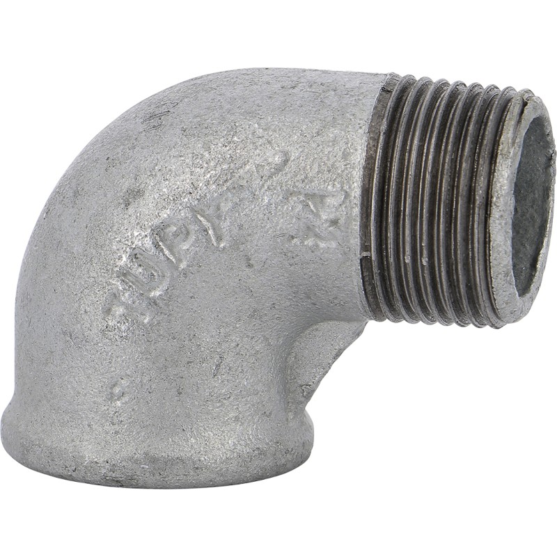 Raccord fonte malléable fileté coude mâle femelle