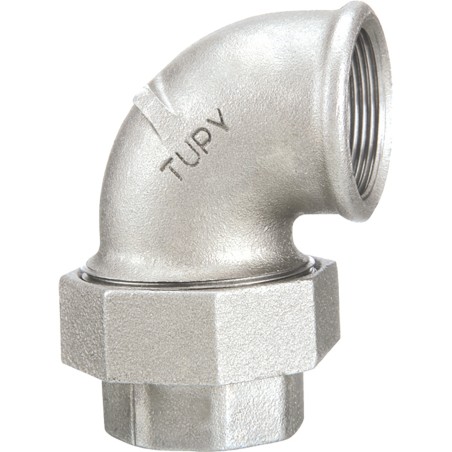 Raccord fonte malléable galvanisé fileté Coude union femelle à joint conique
