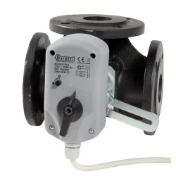 Exemple monté du servomoteur SMEB pour motorisation des vannes mélangeuses à brides