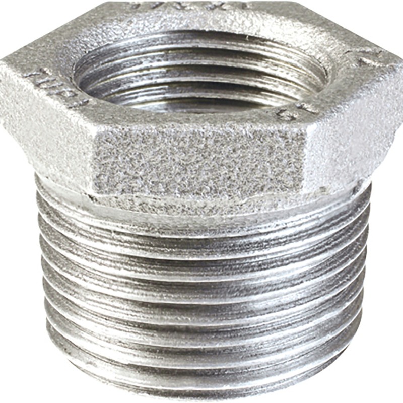 Raccord fonte malléable galvanisé fileté Manchon réduit mâle et femelle