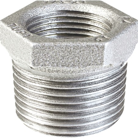 Raccord fonte malléable galvanisé fileté Manchon réduit mâle et femelle