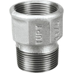 Raccord fonte malléable galvanisé fileté Manchon égal femelle et mâle