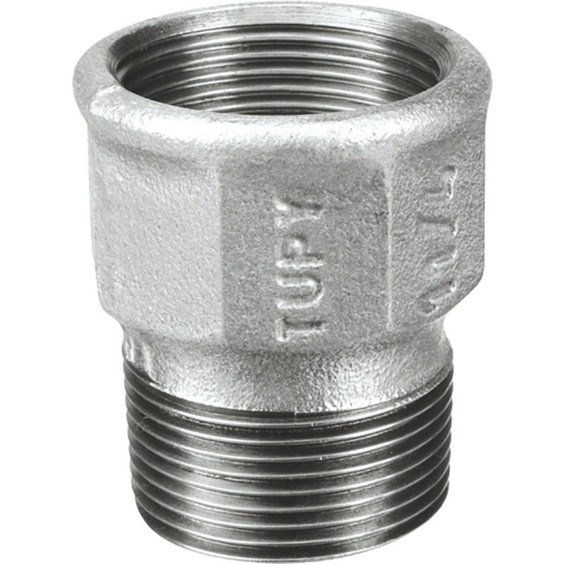 Raccord fonte malléable galvanisé fileté Manchon égal femelle et mâle