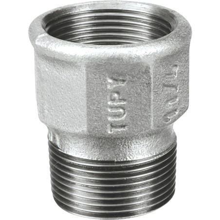 Raccord fonte malléable galvanisé fileté Manchon égal femelle et mâle