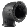 Raccord fonte malléable noir fileté coude réduit femelle