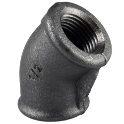 45° female threaded elbow fitting, malleable cast iron