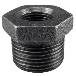 Raccord fonte malléable noir fileté Manchon réduit mâle et femelle