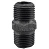 Black malleable cast iron threaded fitting with male nipple, right-hand/left-hand thread