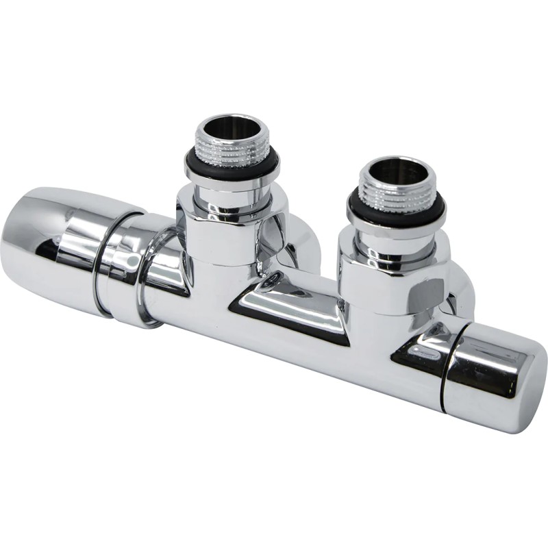 Left-hand chrome angle valve set for copper pipes - ILHINA