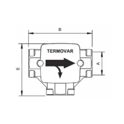 dimension Vanne thermostatique THERMOVAR pour chaudière à combustible solide