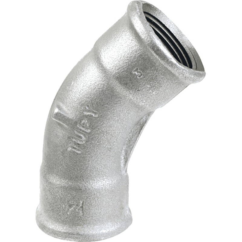 Threaded malleable iron fitting 45° female curve