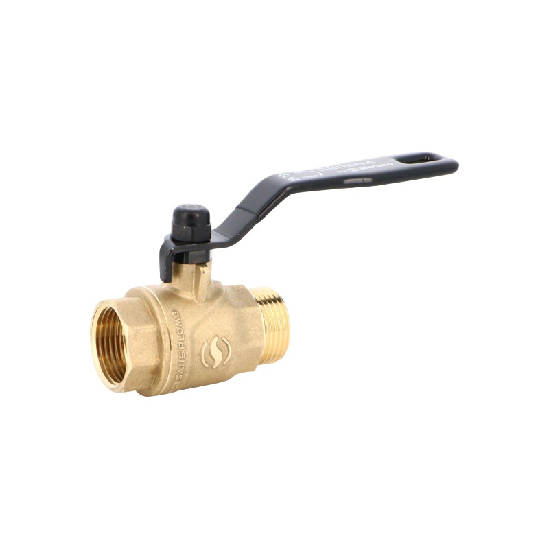 CW724R Serena black lever lead-free ball valve, male/female, brass