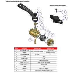 CW724R Serena brass female lead-free ball valve with black handle