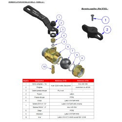 CW724R Serena lead-free ball valve, male female, brass, black handle