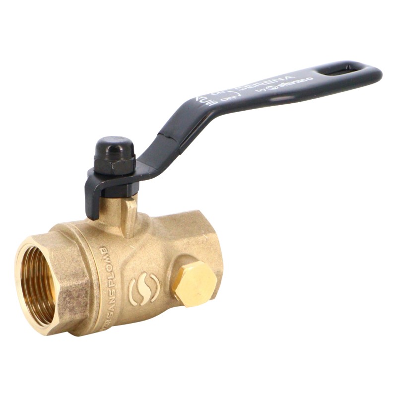CW724R Serena black lever lead-free ball valve with male-female brass drain