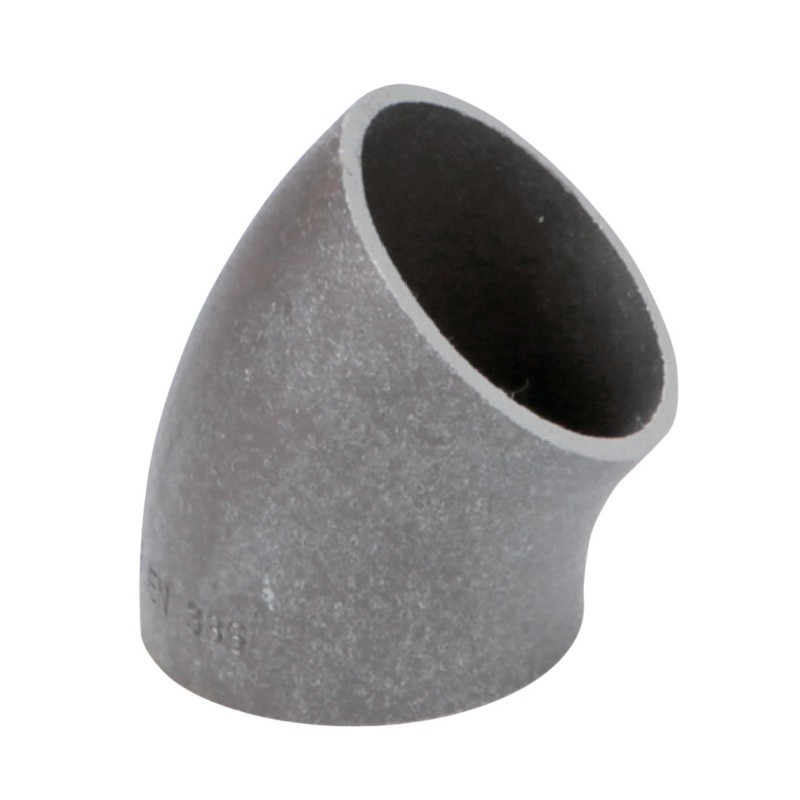 Coude 3D 45° sans soudure acier NF EN 10253-1 S235 (T10) noir