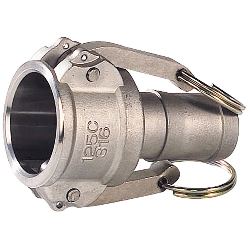 Stainless steel cam coupling, splined C-type