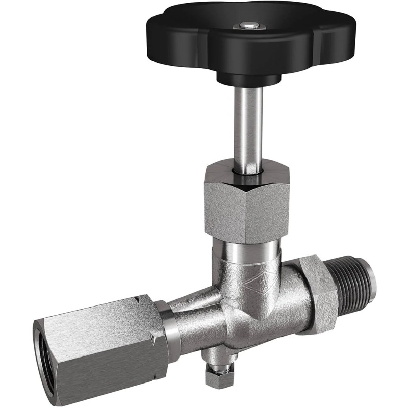 Robinet porte manomètre à pointeau BSP MF 1/2" inox