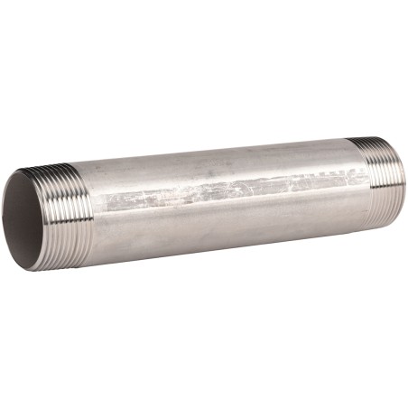 Raccord acier inox 316 mamelon tube longueur 200mm class 150 BSP