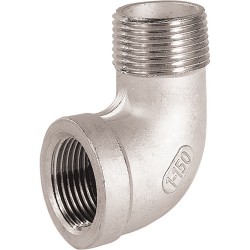 Coude inox à visser 90° mâle - femelle ASTM A351 CF8M