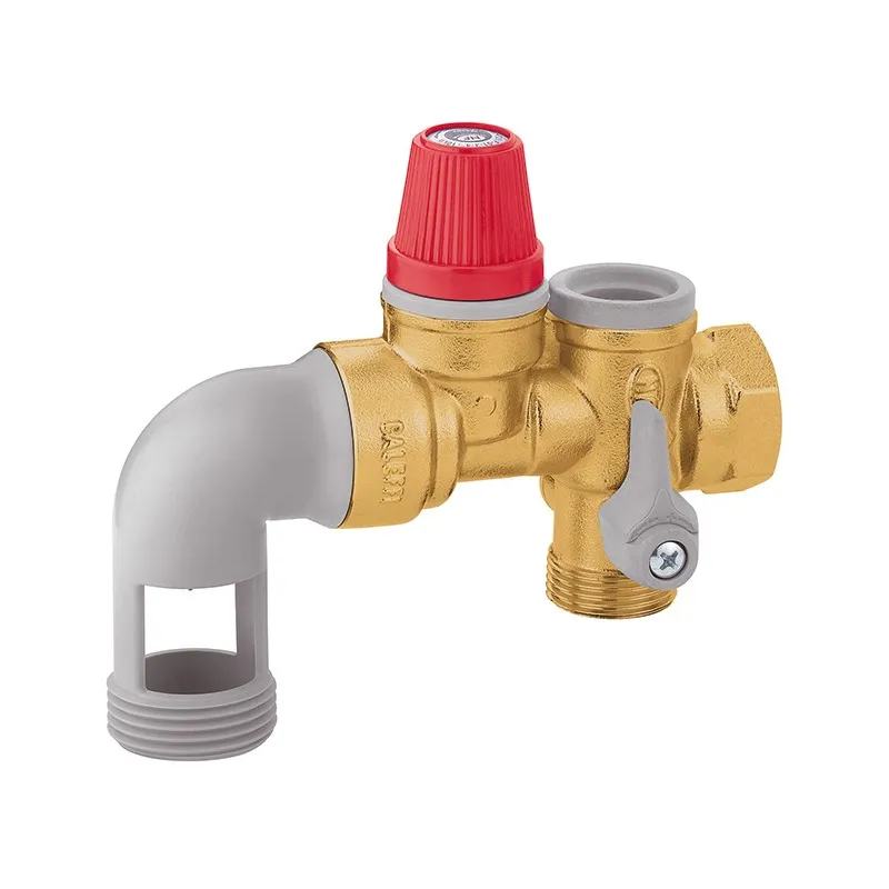 Groupe de sécurité coudé laiton standard 3/4" échappement 1" pour chauffe eau