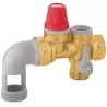 Groupe de sécurité coudé laiton standard 3/4" échappement 1" pour chauffe eau