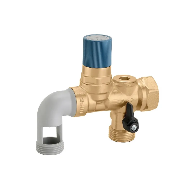 Groupe de sécurité coudé laiton avec siège inox 1" échappement 1" pour chauffe eau