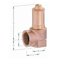 Dimension Soupape de sécurité sanitaire bronze
