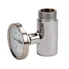 Té porte manomètre laiton chromé MF (livré sans thermomètre)