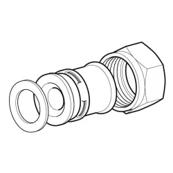 Schéma Raccord a sertir type radial écrou tournant femelle laiton pour tube multicouche