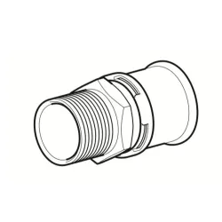 Schéma Raccord à sertir type radial mâle fixe laiton pour tube multicouche