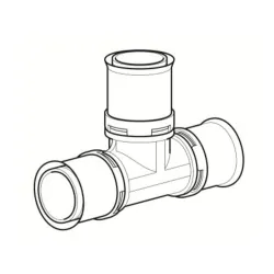 Schéma Raccord Té égal en Laiton à sertir type radial pour tube multicouche