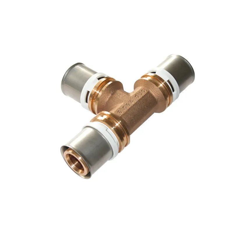 Raccord Té égal en Laiton à sertir type radial pour tube multicouche
