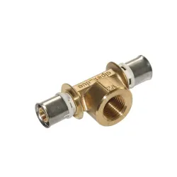 Raccord Té femelle sur le piquage en laiton a sertir type radial pour tube multicouche
