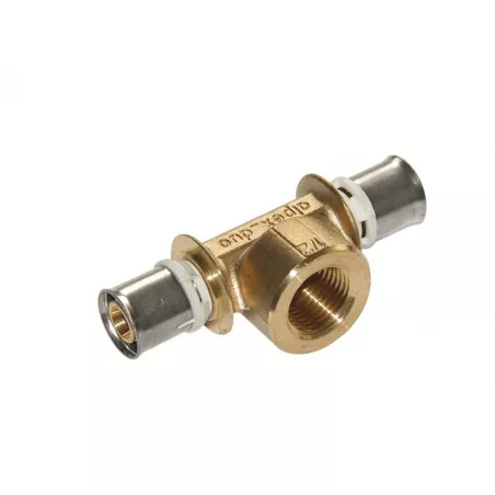 Raccord Té femelle sur le piquage en laiton a sertir type radial pour tube multicouche