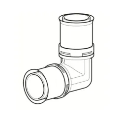 Schéma Raccord coude 90 à sertir PPSU de type radial pour tubes multicouches