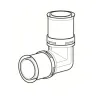 Schéma Raccord coude 90 à sertir PPSU de type radial pour tubes multicouches