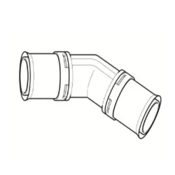 Schéma Raccord coude 45 à sertir PPSU de type radial pour tubes multicouches