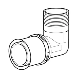 Schéma Raccord coude mâle 90 à sertir laiton de type radial pour tubes multicouchesr tubes multicouches