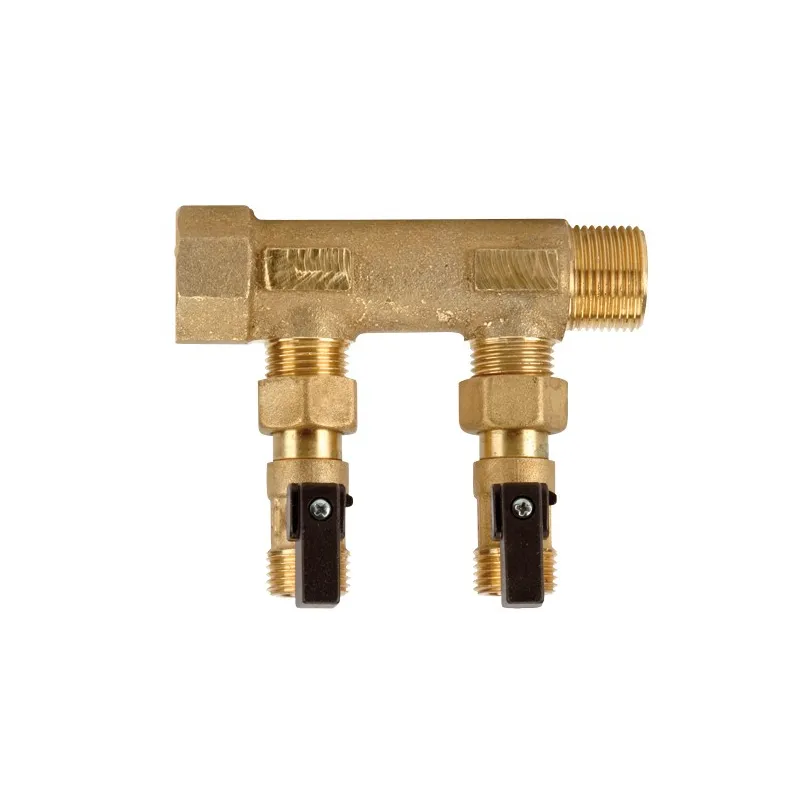 Collecteur série C portée plate pré-équipé MF 3/4" laiton avec vannes M1/2"