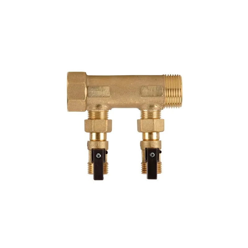 Collecteur série C portée plate pré-équipé MF 1" laiton avec vannes M1/2"