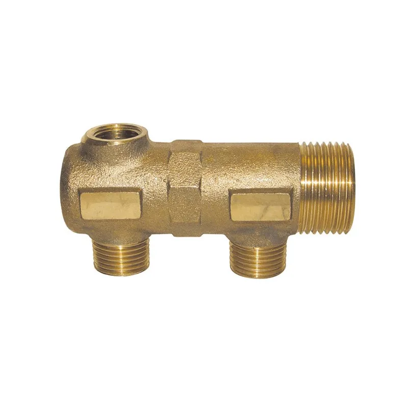 Collecteur simple portée plate MF 1" laiton M 1/2" avec prise de purge F 3/8"