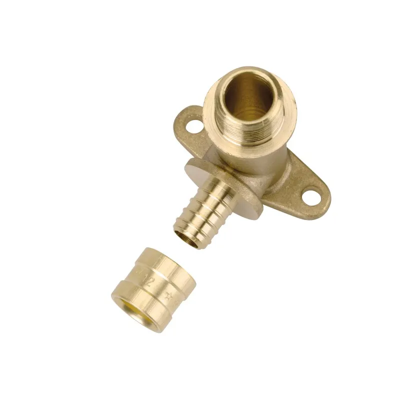 Raccord coude à applique long mâle à glissement laiton