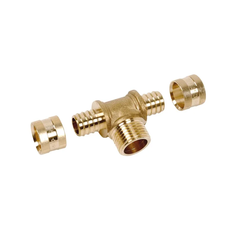 Raccord Té mâle à glissement laiton